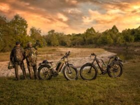 Fat tire ebike riding through rough terrain
