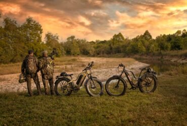 Fat tire ebike riding through rough terrain